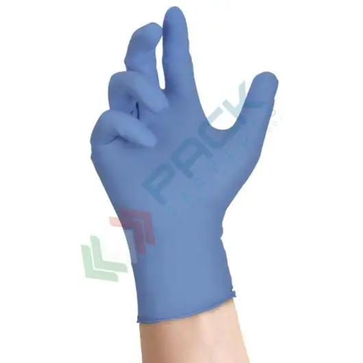 Guanti monouso in nitrile, con polvere, AQL 1,0, lung. 24 cm, spess. 0,10 mm, colore azzurro, conf 100 pz, tg L, Colore: Azzurro, Taglia: L vendita, produzione, prezzi e offerte