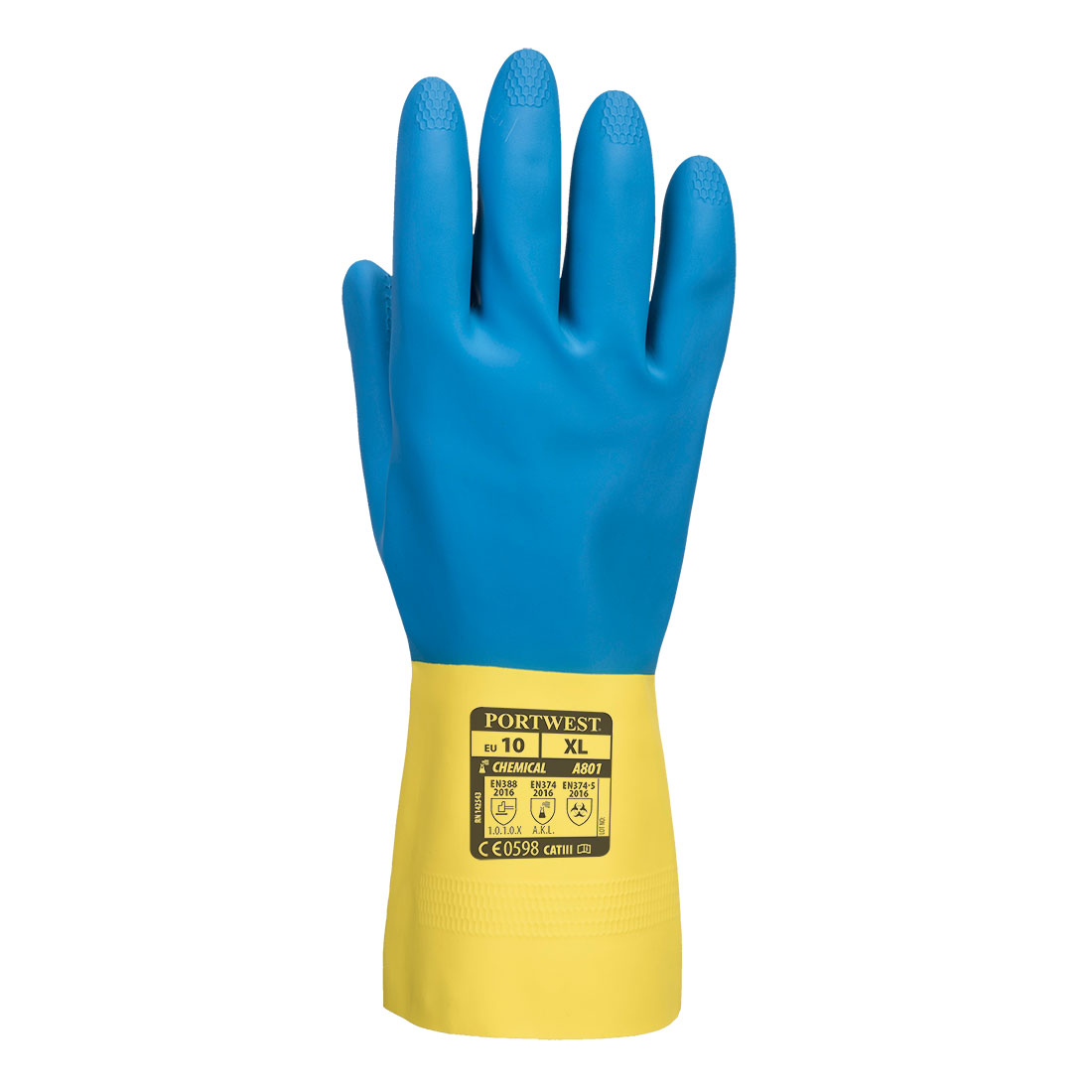 Guanti In PVC Portwest 45 Cm Doppio Strato Verde - Taglia 10/XL - Resistenti Agli Agenti Chimici