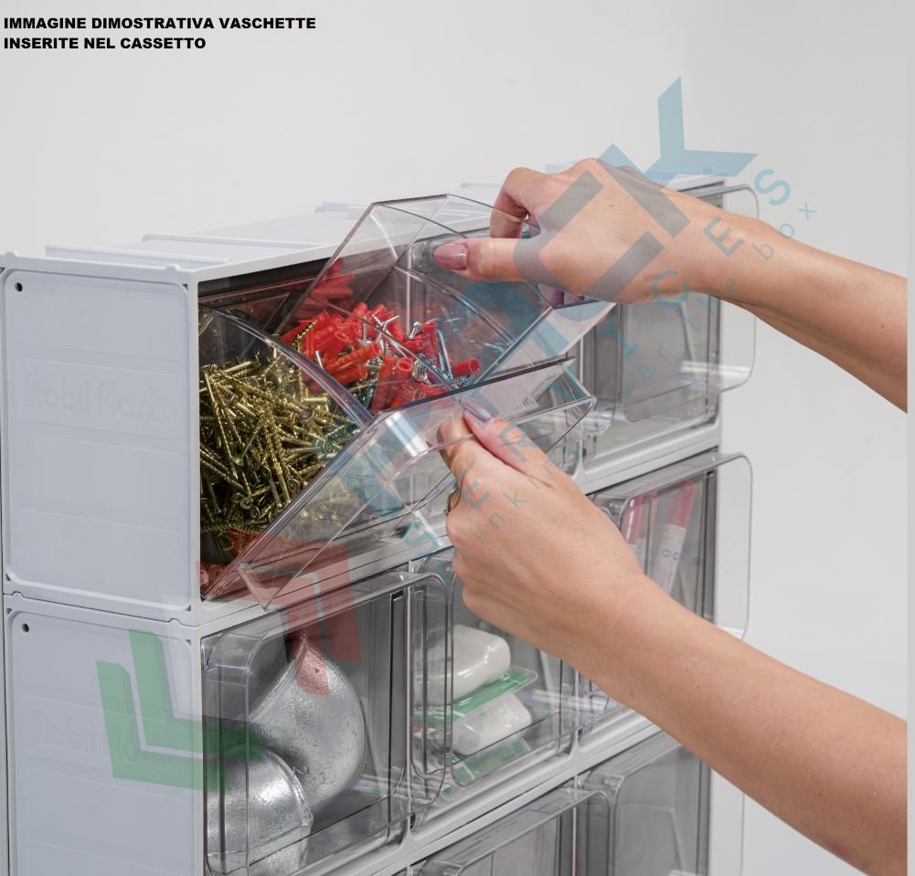 5 Divisori Per Cassetti In Plastica 50x11 Cm - Organizzatori Regolabili Per Cucina, Biancheria E Ufficio - Separatori Per Riordinare Spazi E Cassettiere