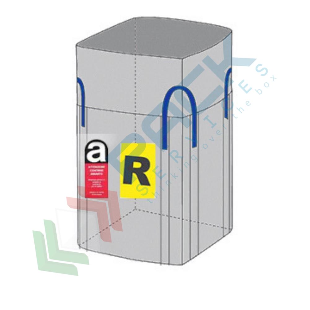 Saccone Big Bag U-Panel, 90 L X 90 P X 120 H Cm, Con Liner, Caramella/chiuso