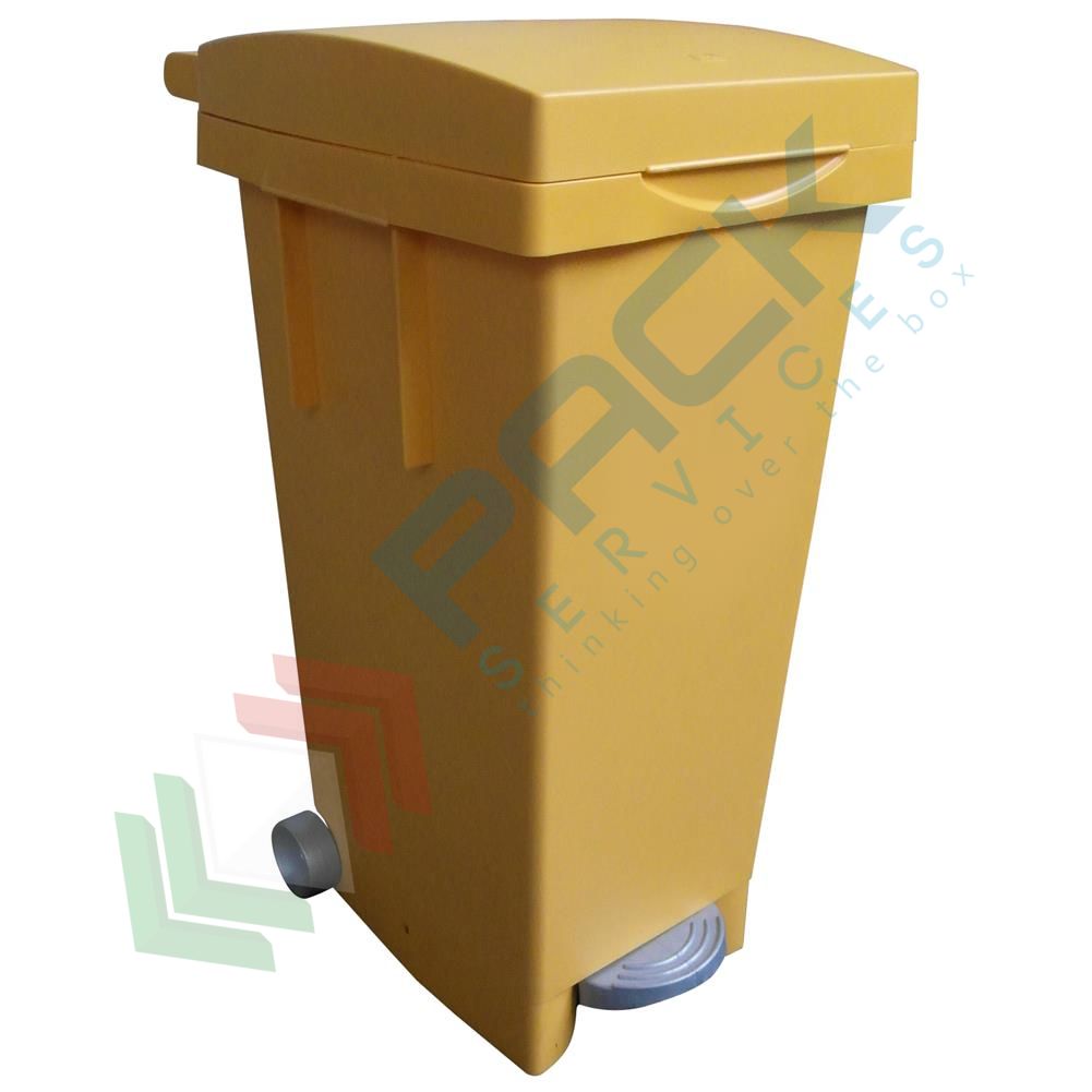 Bidone Patumiera Con Pedale 80 Litri Giallo | Polipropilene | Made In Italy | Eco System - Foto 14