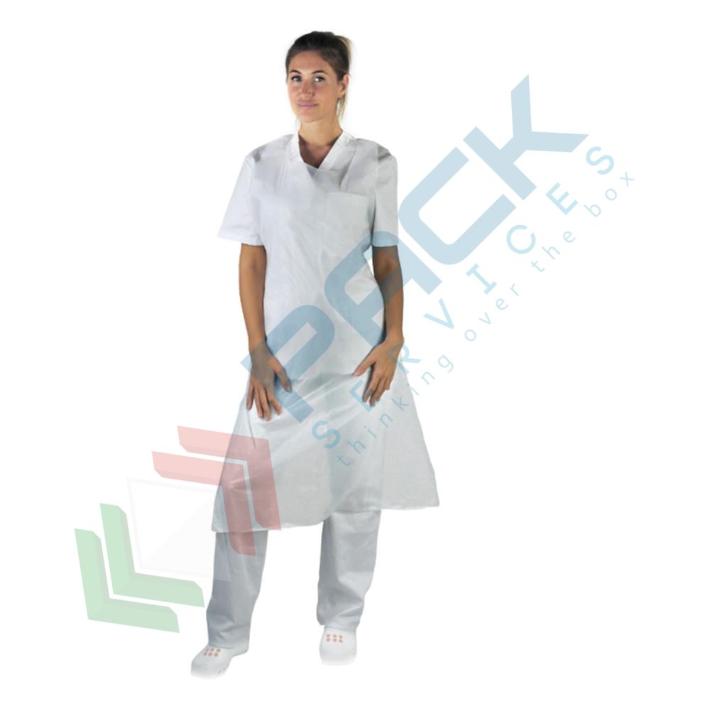 Grembiule Polietilene 76 X 120 - Confezione Da 100 Pezzi Verde. Monouso - Foto 2