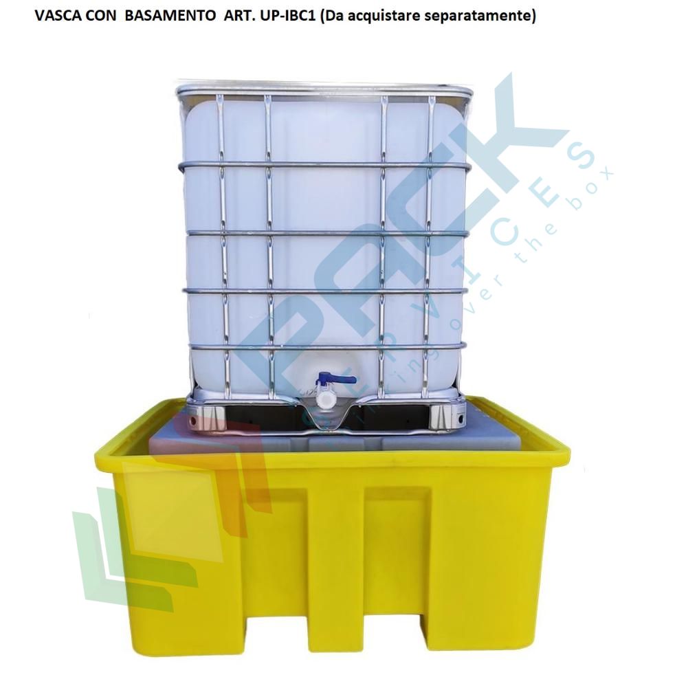 Vasca Di Contenimento Liquidi In PE Gialla | 280 Lt | Per 2 Fusti | Resistente A Chemical | Euro Pallet - Foto 2
