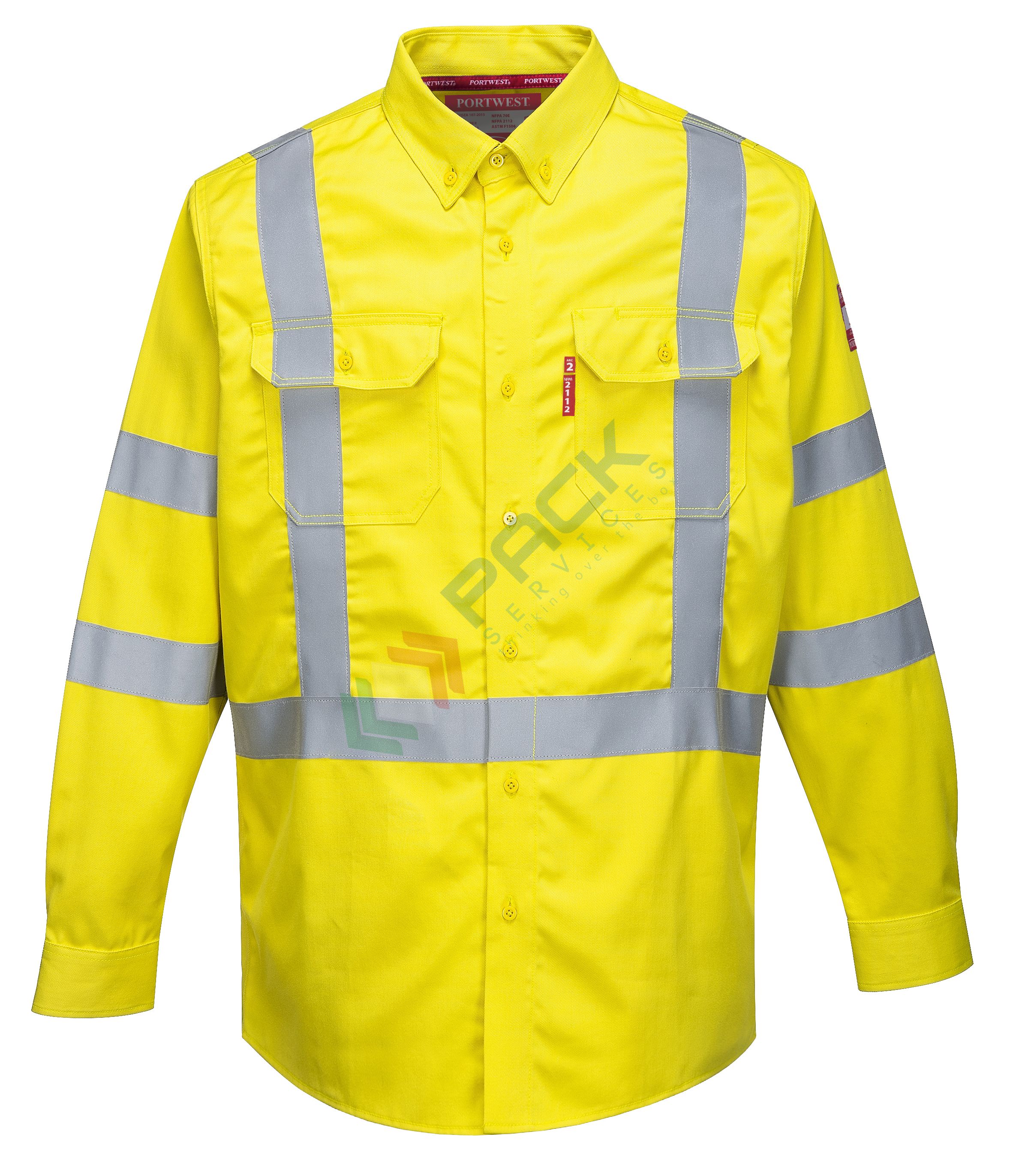 Maglietta da lavoro ignifuga 3476 - Navy/Giallo XS