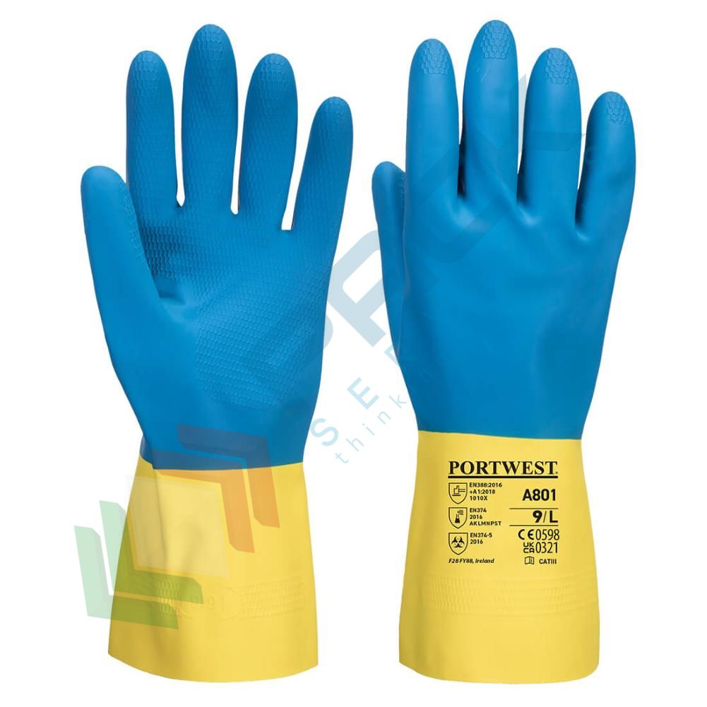 Portwest A882 Guanto protezione chimica ESD in PVC Noir