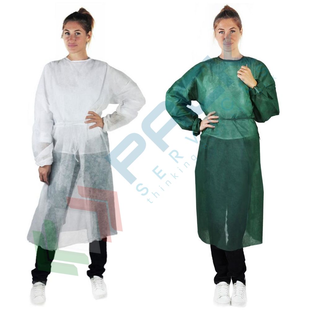 Camice monouso in TNT di PP, 30 g/mq, chiusura lacci, 10 pz