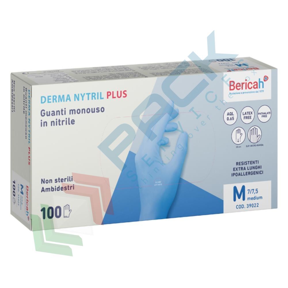 Meditrade Guanti In Nitrile 3000 X-Long Blu Senza Polvere Non Sterili (S - Foto 7