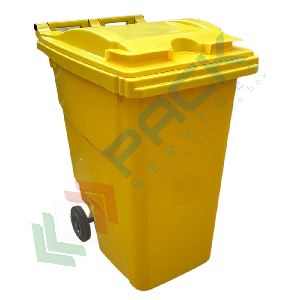 Bidone spazzatura 360 Lt, UNI EN 840, colore giallo