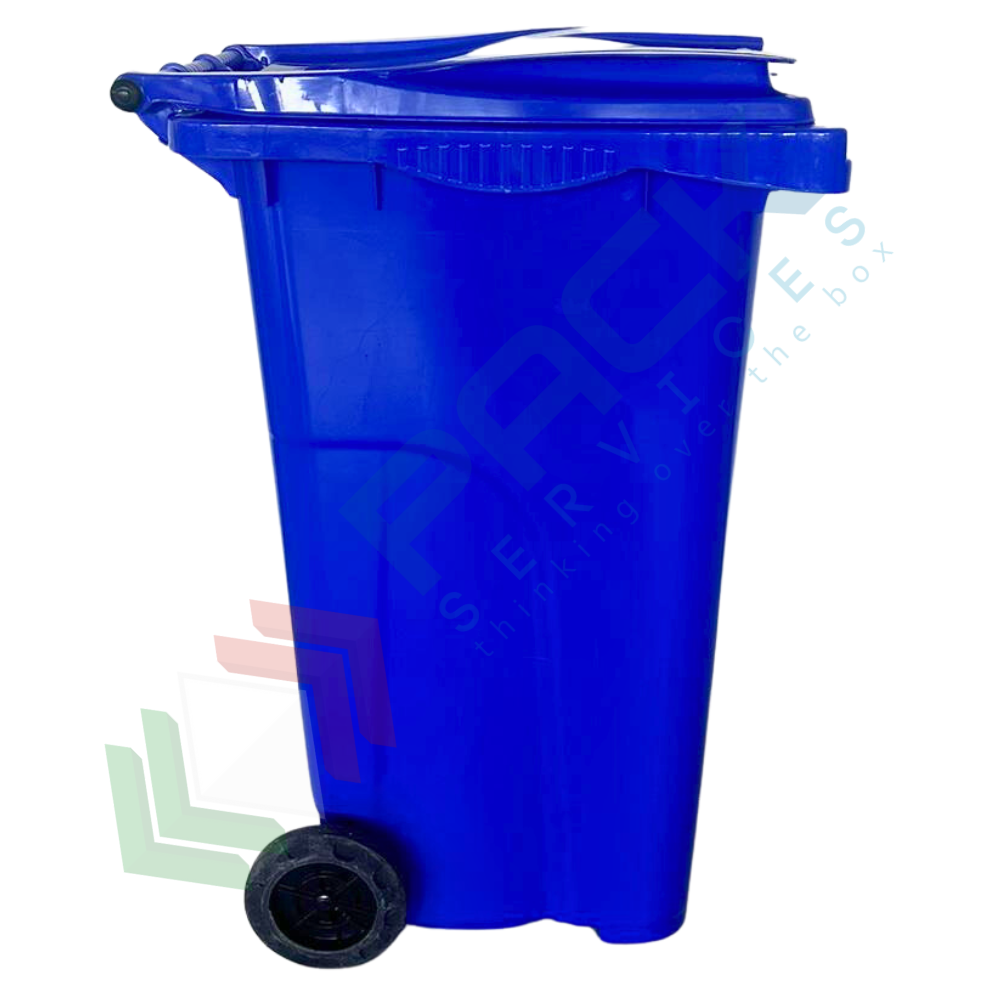 Bidone spazzatura 240 Lt, UNI EN 840, colore blu