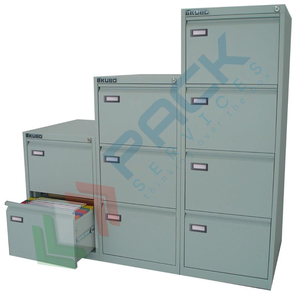 Classificatore documenti in metallo, a 4 cassetti, Mis. 460 L x 620 P x  1320 H mm, colore grigio