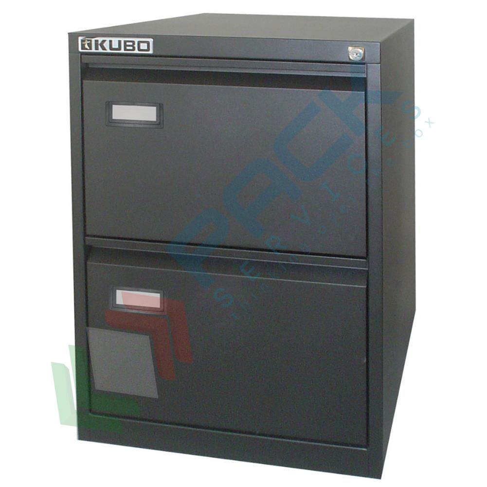Classificatore documenti in metallo, a 2 cassetti, Mis. 460 L x 620 P x 700  H mm, colore nero