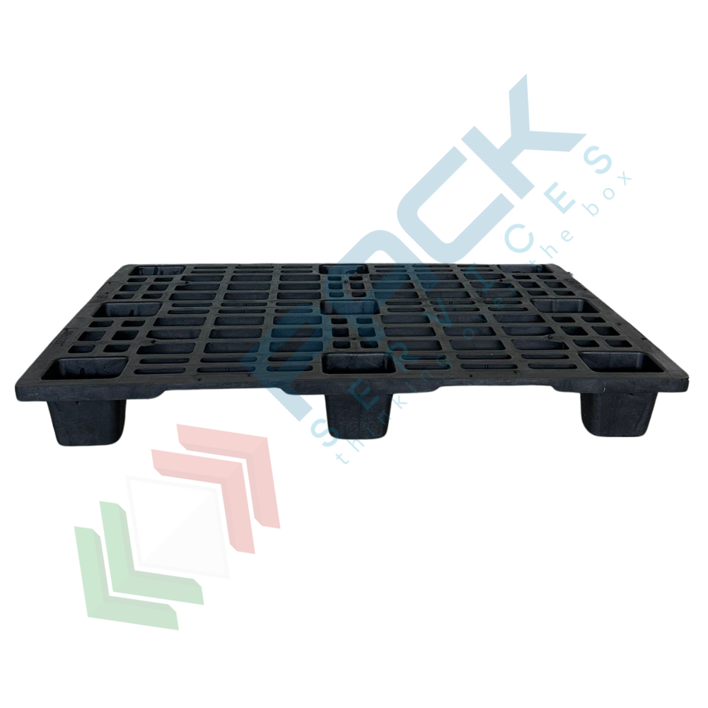 Pallet Plastica Sunbox 120x80cm - 9 Piedi, Polietilene, Nero, Incassabile - Foto 9