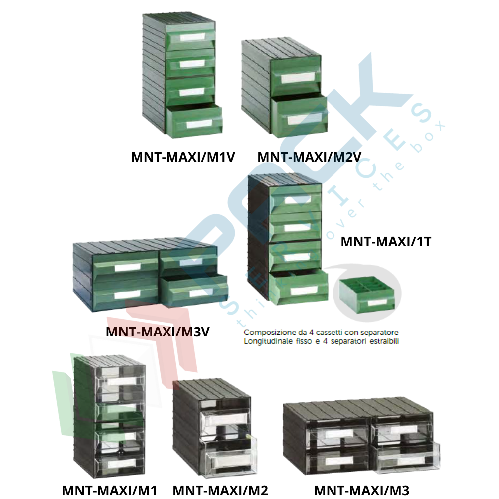 Cassettiera Modulare "T/43" Con 4 Cassetti - Trasparente - Mobil Plastic - Foto 5