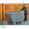 Benna ribaltabile con ruote, in plastica, capacità 1000 Lt, colore grigio, Tipologia: Benna Scarico con Muletto in Plastica, Pareti: Chiuse, Base: 4 Ruote, Capacità: 1000 Lt, Portata (Kg): 1000, 6 image vendita, produzione, prezzi e offerte