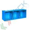 Cassettiera porta minuteria in plastica (PET), con 3 cassetti, Mis. 600 L x 200 P x 215 H mm, colore blu, Tipologia: Cassettiera Crystal Box, Versione: Profondità 20 cm, Cassetti/e nr.: 3, Colore: Blu vendita, produzione, prezzi e offerte