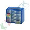 Cassettiera portaminuteria in plastica, 12 cassetti estraibili, mis. 220 L x 150 P x 180 H mm, colore blu, Tipologia: Cassettiera Espace, Cassetti/e nr.: 12, Colore: Blu, 2 image vendita, produzione, prezzi e offerte