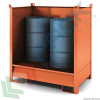Vasca di contenimento liquidi in acciaio, con pareti in lamiera, ideale per 2 fusti, volume di raccolta 230 Lt, Mis. 1350 L x 860 P x 1460 H mm, colore arancio RAL 2001, Tipologia: Vasca per Fusti, Ideale per: 2 Fusti, Versione: con Pareti in Lamiera, Materiale: Acciaio, Volume di Raccolta (Lt): 230 vendita, produzione, prezzi e offerte