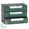 Cassettiera in plastica componibile con 3 cassetti, mis. 225 L x 133 P x 169 H mm, colore verde, Tipologia: Cassettiera Mini, Cassetti/e nr.: 3, Formato: Formato D, Colore: Nero + Verde vendita, produzione, prezzi e offerte