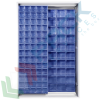 Armadio con cassettiere porta minuteria, capacità 130 cassetti, 2 pannelli fissi + 1 scorrevole, colore blu, Tipologia: Scaffale con Pannelli Scorrevoli, Tipo Contenitore: Cassette Portaminuteria, Versione: 2 Fissi + 1 Scorrevole, Cassetti/e nr.: 130, Colore: Blu, Misura: 1270 L x 400 P x 1950 H mm vendita, produzione, prezzi e offerte
