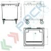 Cassonetto per la raccolta differenziata rifiuti, capacità 1100 Lt, certificato UNI EN 840, attacco maschio DIN 30700, coperchio basculante, colore verde, Tipologia: Cassonetto UNI EN 840, Capacità: 1100 Lt, Chiusura: Coperchio Basculante, Versione: Standard, Colore: Verde, 6 image vendita, produzione, prezzi e offerte