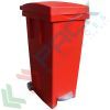 Bidone spazzatura per la raccolta differenziata rifiuti, capacità 80 Lt, con ruote, pedale e anello fermasacco, chiusura con coperchio a cerniera, colore rosso, Tipologia: Bidone, Capacità: 80 Lt, Chiusura: Coperchio a Cerniera, Versione: Con Pedale, Colore: Rosso, 5 image vendita, produzione, prezzi e offerte