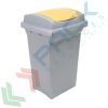 Pattumiera per la raccolta differenziata rifiuti, capacità 50 Lt, coperchio con cerniera, colore grigio/giallo, Tipologia: Pattumiera, Capacità: 50 Lt, Chiusura: Coperchio a Cerniera, Versione: Standard, Colore: Giallo vendita, produzione, prezzi e offerte