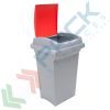 Pattumiera per la raccolta differenziata rifiuti, capacità 50 Lt, coperchio con cerniera, colore grigio/rosso, Tipologia: Pattumiera, Capacità: 50 Lt, Chiusura: Coperchio a Cerniera, Versione: Standard, Colore: Rosso, 3 image vendita, produzione, prezzi e offerte
