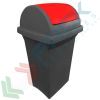 Pattumiera per la raccolta differenziata rifiuti, capacità 50 Lt, coperchio basculante, colore grigio/rosso, Tipologia: Pattumiera, Capacità: 50 Lt, Chiusura: Coperchio Basculante, Versione: Standard, Colore: Rosso vendita, produzione, prezzi e offerte
