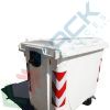 Cassonetto per la raccolta differenziata rifiuti, capacità 660 Lt, certificato UNI EN 840, coperchio piano, colore bianco, Tipologia: Cassonetto UNI EN 840, Capacità: 660 Lt, Chiusura: Coperchio Piano, Versione: Standard, Colore: Bianco, 5 image vendita, produzione, prezzi e offerte