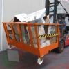 Benna ribaltabile con ruote, in rete di acciaio, capacità 1600 Lt, portata 2000 Kg, svuotamento con muletto, arancio RAL 2004, Tipologia: Benna Scarico con Muletto, Pareti: In Rete, Base: 4 Ruote, Capacità: 1600 Lt, Portata (Kg): 2000, 6 image vendita, produzione, prezzi e offerte