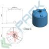 Serbatoio acqua in plastica (PE), cilindrico verticale, capacità 10400 Lt, Mis. Ø 2500 x 2500 H mm, colore azzurro, Tipologia: Serbatoio Cilindrico Verticale, Capacità: 10400 Lt, Versione: Alto, 9 image vendita, produzione, prezzi e offerte