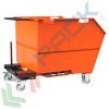 Benna ribaltabile porta rottami con ruote, in acciaio, capacità 1000 Lt, portata 1700 kg, Mis. 1500 L x 1155 P x 1130 H mm, colore arancione RAL 2004, Tipologia: Benna Scarico con Muletto, Pareti: Chiuse, Base: 4 Ruote, Capacità: 1000 Lt, Portata (Kg): 1700 vendita, produzione, prezzi e offerte