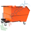 Benna ribaltabile porta rottami con ruote, in acciaio, capacità 1350 Lt, portata 2000 kg, Mis. 1500 L x 1494 P x 1130 H mm, colore arancione RAL 2004, Tipologia: Benna Scarico con Muletto, Pareti: Chiuse, Base: 4 Ruote, Capacità: 1350 Lt, Portata (Kg): 2000 vendita, produzione, prezzi e offerte