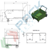 Benna ribaltabile porta rottami con ruote, in acciaio, capacità 300 Lt, portata 1000 kg, Mis. 1300 L x 780 P x 650 H mm, colore arancione RAL 2004, Tipologia: Benna Scarico con Muletto, Pareti: Chiuse, Base: 4 Ruote, Capacità: 300 Lt, Portata (Kg): 1000, 5 image vendita, produzione, prezzi e offerte
