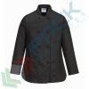 Giacca da lavoro, modello chef, tessuto MeshAir, da donna, 65% poliestere + 35% cotone, 1 tasca, 190 gr, manica lunga, colore nero, Colore: Nero, Taglia: L vendita, produzione, prezzi e offerte