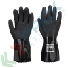 Guanti da lavoro protezione chimica, calore e antistatica (ESD) in PVC e palmo sabbiato, garzato, spessore 1,5 mm, 300 mm di lunghezza, omologati EN 388 + EN 407 + EN ISO 374 + IEC 61340-5, colore nero, taglia XL, Colore: Nero, Taglia: XL vendita, produzione, prezzi e offerte