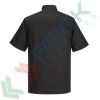 Giacca da lavoro, modello chef, tessuto Twil, 65% poliestere + 35% cotone, 1 tasca, 190 gr, manica corta, colore nero, Colore: Nero, Taglia: XXL, 6 image vendita, produzione, prezzi e offerte