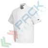 Giacca da lavoro, modello chef, tessuto Twil, 65% poliestere + 35% cotone, 1 tasca, 190 gr, manica corta, colore bianco, Colore: Bianco, Taglia: XL, 4 image vendita, produzione, prezzi e offerte