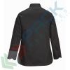 Giacca da lavoro, modello chef, tessuto MeshAir, da donna, 65% poliestere + 35% cotone, 1 tasca, 190 gr, manica lunga, colore nero, Colore: Nero, Taglia: XXL, 5 image vendita, produzione, prezzi e offerte