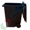 Bidone spazzatura per la raccolta differenziata rifiuti, capacità 360 Lt, certificato UNI EN 840, per uso esterno, colore nero, Tipologia: Bidone UNI EN 840, Capacità: 360 Lt, Chiusura: Coperchio a Cerniera, Versione: Standard, Colore: Nero, 5 image vendita, produzione, prezzi e offerte