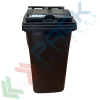 Bidone spazzatura per la raccolta differenziata rifiuti, capacità 360 Lt, certificato UNI EN 840, per uso esterno, colore nero, Tipologia: Bidone UNI EN 840, Capacità: 360 Lt, Chiusura: Coperchio a Cerniera, Versione: Standard, Colore: Nero, 6 image vendita, produzione, prezzi e offerte