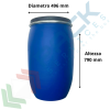 Fusto in plastica (HDPE) ad apertura totale, rotondo, capacità 120 Lt, ADR/ONU per solidi, uso alimentare, Tipologia: Fusto Bocca Aperta Rotondo (TO-UN), Capacità: 120 Lt, Ideale per: Solidi e Polveri, Contatto Diretto con Alimenti: SI, Materiale: HDPE, Colore: Blu, 9 image vendita, produzione, prezzi e offerte