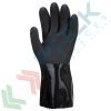 Guanti da lavoro protezione chimica, calore e antistatica (ESD) in PVC e palmo sabbiato, garzato, spessore 1,5 mm, 300 mm di lunghezza, omologati EN 388 + EN 407 + EN ISO 374 + IEC 61340-5, colore nero, taglia XL, Colore: Nero, Taglia: XL, 4 image vendita, produzione, prezzi e offerte