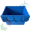 Cassetta in plastica (PP) sovrapponibile ed inseribile, capacità 78 Lt, Mis. 600 L x 400 P x 416 H mm, con coperchio integrato, Tipologia: Cassa Inseribile Industriale, Versione: Con Coperchio, Mis. Base (cm): 40 x 60, Altezza (cm): 41,6, Capacità: 78 Lt, Contatto Diretto con Alimenti: NO, Colore: Blu, 13 image vendita, produzione, prezzi e offerte