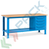Banco da lavoro piano in legno con gambe regolabili, 4 cassetti, Mis. 2000 L x 750 P x 740/1100 H mm, colore blu, Tipologia: Banco con Cassetti, Gambe: Regolabili, Materiale Piano: Legno, Larghezza (cm): 200, Versione: 4 Cassetti, Colore: Blu vendita, produzione, prezzi e offerte