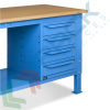 Banco da lavoro piano in legno con gambe regolabili, parete attrezzata, 4 cassetti e 1 con porta, Mis. 2000 L x 750 P x 740/1100 H mm, colore blu, Tipologia: Banco con Parete, Gambe: Regolabili, Materiale Piano: Legno, Larghezza (cm): 200, Versione: 4 Cassetti + 1 con Porta, Colore: Blu, 11 image vendita, produzione, prezzi e offerte