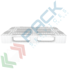 Pallet in plastica (HDPE), Mis. 1000 L x 1200 P x 150 H mm, con 3 traverse, piano forato, portata statica 2500 Kg, portata dinamica 1000 Kg, portata su scaffale 400 Kg, Tipologia: Pallet per Alimenti, Mis. Base (cm): 100 x 120, Piano Superiore: Forato, Base d’Appoggio: 3 Traverse, Portata Statica (Kg): 2500, Portata Dinamica (Kg): 1000, Portata su Scaffale (Kg): 400, Altezza (cm): 15, 7 image vendita, produzione, prezzi e offerte
