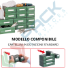 Cassettiera in plastica componibile con 4 cassetti, mis. 225 L x 323 P x 450 H mm, colore verde, Tipologia: Cassettiera Maxi, Cassetti/e nr.: 4, Formato: Formato M1, Colore: Nero + Verde, 11 image vendita, produzione, prezzi e offerte