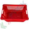 Cassetta in plastica (HDPE) sovrapponibile ed inseribile, capacità 40 Lt, Mis. 560 L x 350 P x 310 H mm, base chiusa e pareti forate, colore rosso, Tipologia: Cassa Inseribile Alimentare, Versione: Base Chiusa e Pareti Forate, Mis. Base (cm): 35 x 56, Altezza (cm): 31, Capacità: 40 Lt, Contatto Diretto con Alimenti: SI, Colore: Rosso, 13 image vendita, produzione, prezzi e offerte