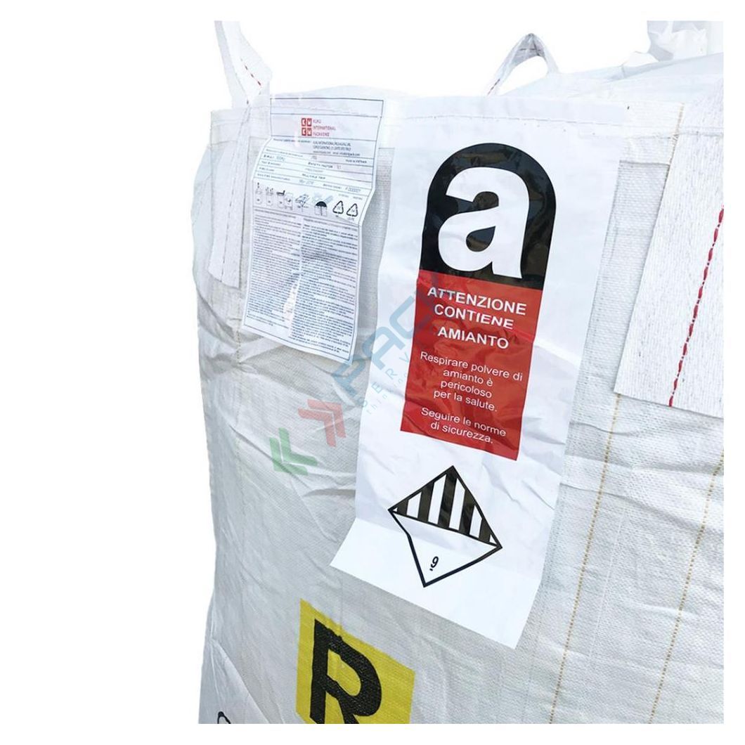Big bag tubolare amianto, 90 x 90 x 120 cm, caramella/chiuso